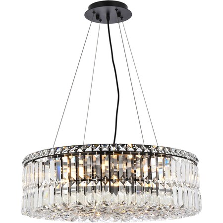 Elegant Lighting Maxime 24 Inch Black Chandelier V2030D24BK/RC